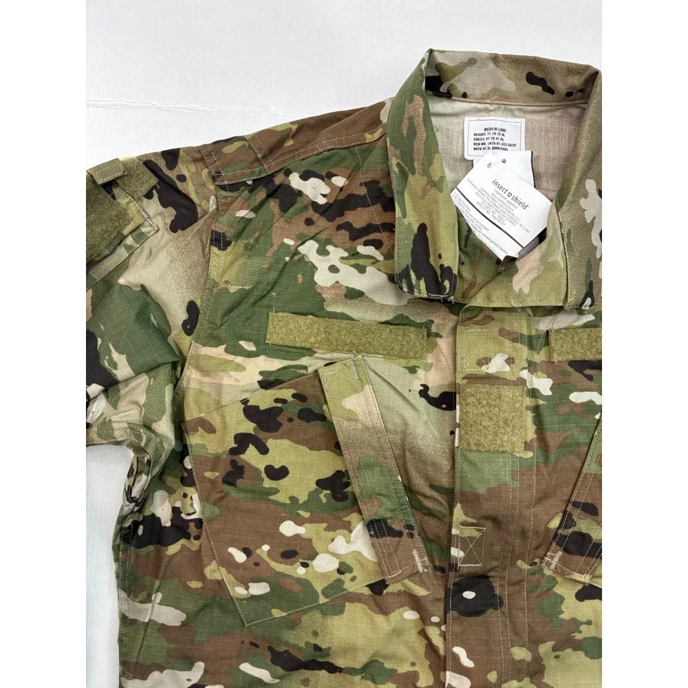 Camouflage US Army OCP Combat Coat Mens Medium Long New Shield Ripstop‎ Jacket